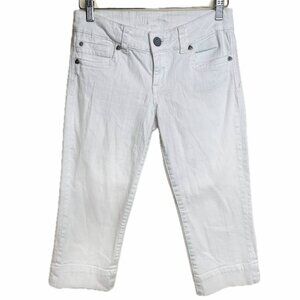 Y2k White Low Rise Jorts Capris Size 4